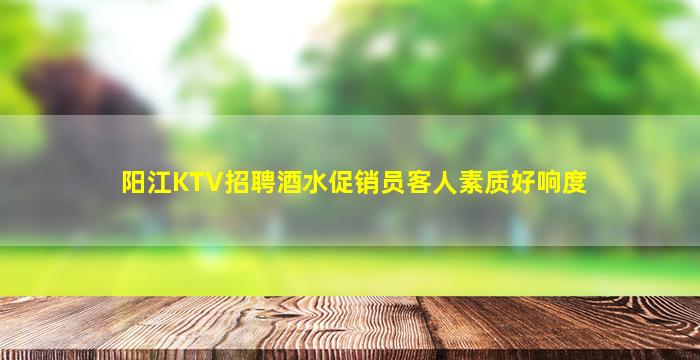 阳江KTV招聘酒水促销员客人素质好响度